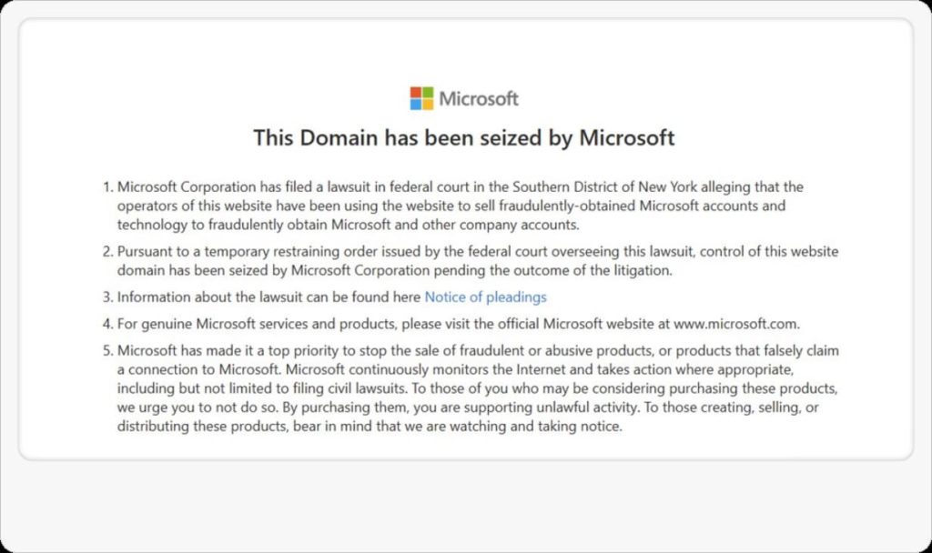 Microsoft Busts Black Market for 100s of Millions of Fraudulent Accounts